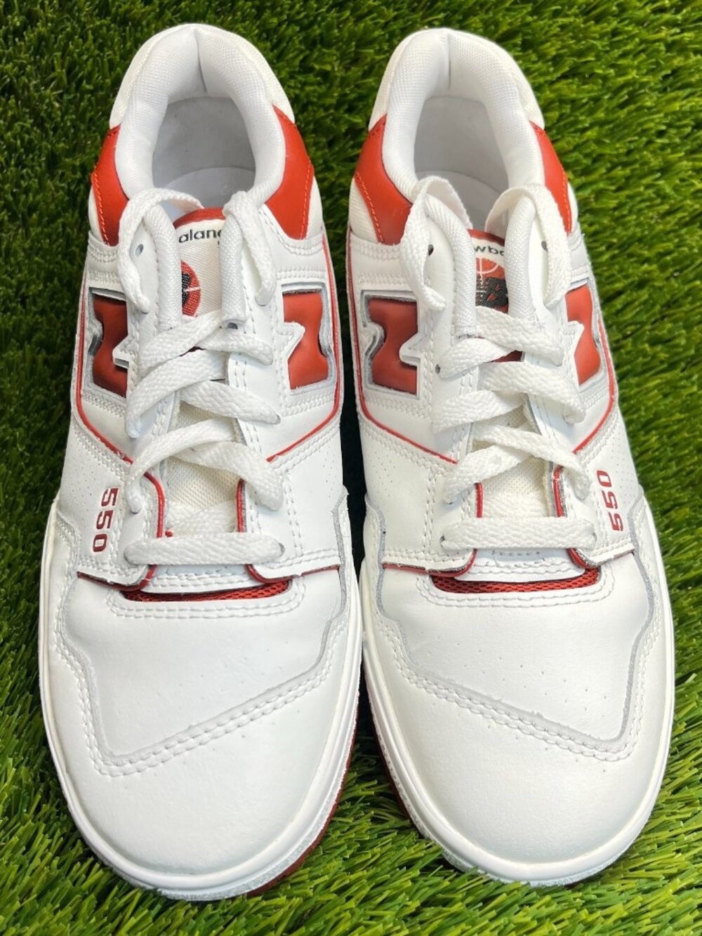 New Balance 550 Womens Size 8 Brick White Red Walking Lifestyle Shoes Sneakers View 6